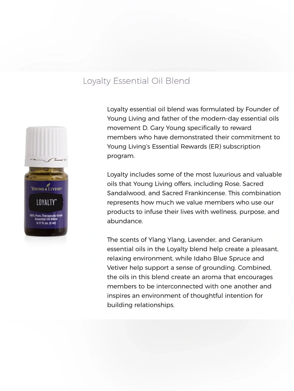 Young Living Loyalty Essential Oil 5 ml Bottle- BRAND NEW UNOPENED SEALED - Picture 3 of 6